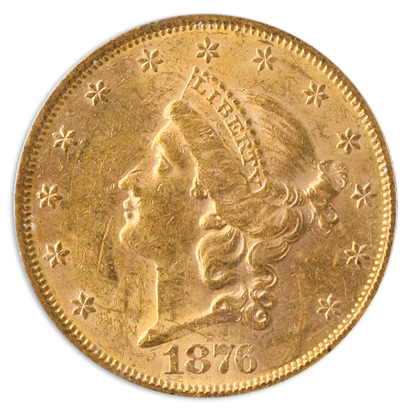 1876-S $20 Liberty PCGS AU58 1876-S $20 Liberty PCGS AU58