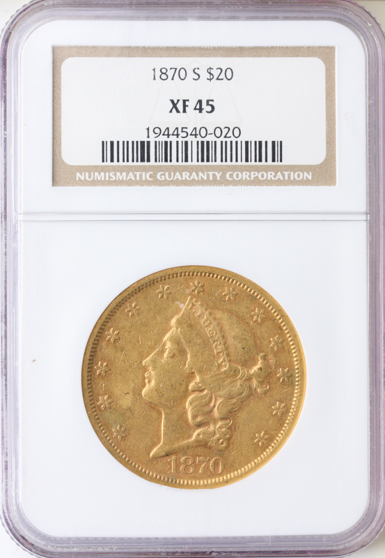 1870-S $20 Liberty NGC XF45 1870-S $20 Liberty NGC XF45