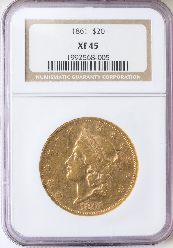 1861 $20 Liberty NGC XF45 1861 $20 Liberty NGC XF45