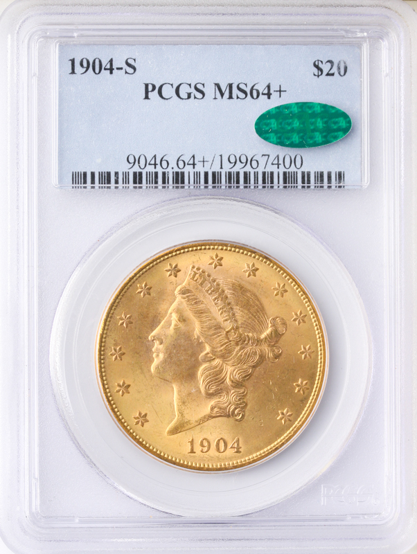 1904-S $20 Liberty PCGS MS64 CAC +