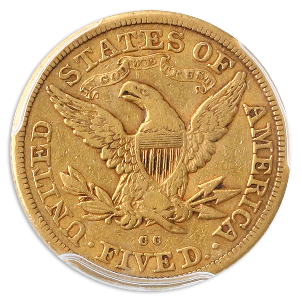 1879-CC $5 Liberty PCGS VF35 CAC