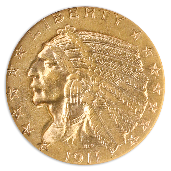 1911-D $5 Indian Gold Coin NGC About Uncirculated 53(AU53) 1911-D $5 Indian Gold Coin NGC About Uncirculated 53(AU53)