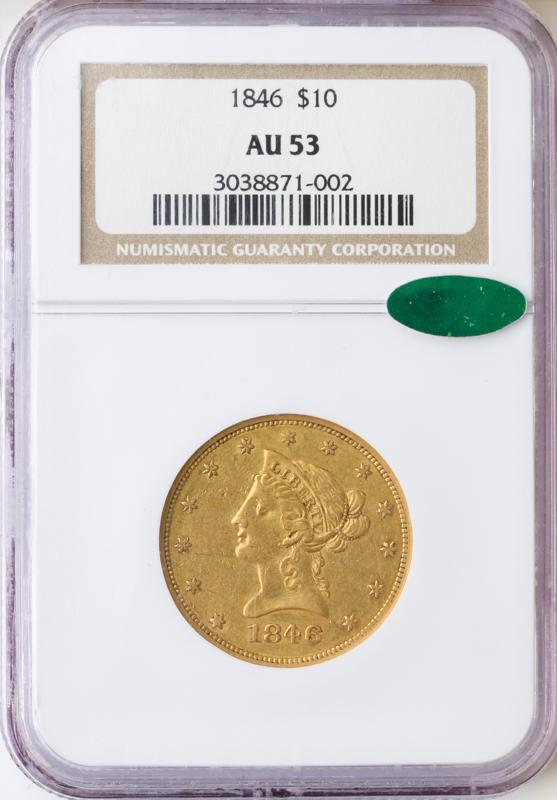 1846 $10 Liberty NGC AU3