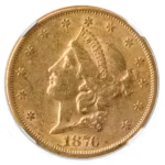 1876-S $20 Liberty NGC AU53 CAC