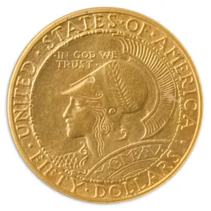 1915-S $50 Pan Pac Round NGC MS62