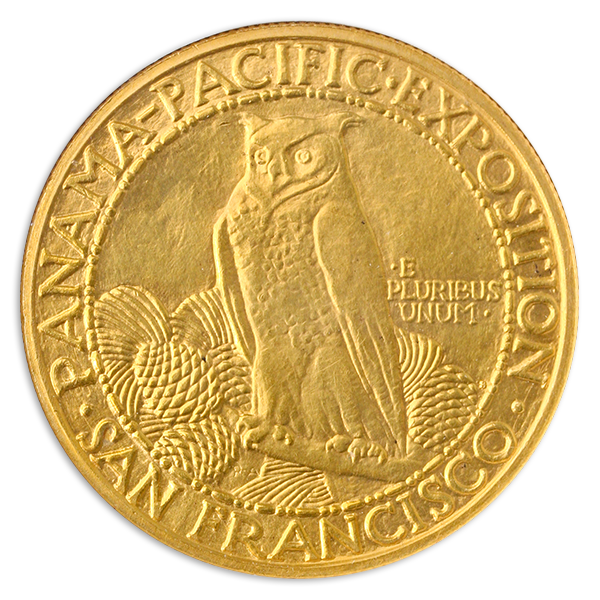 1915-S $50 Pan Pac Round NGC MS62