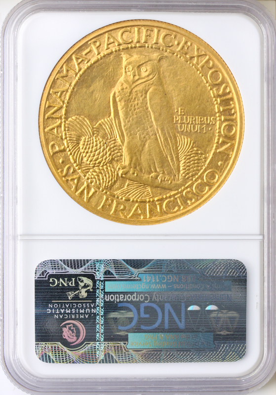 1915-S $50 Pan Pac Round NGC MS62