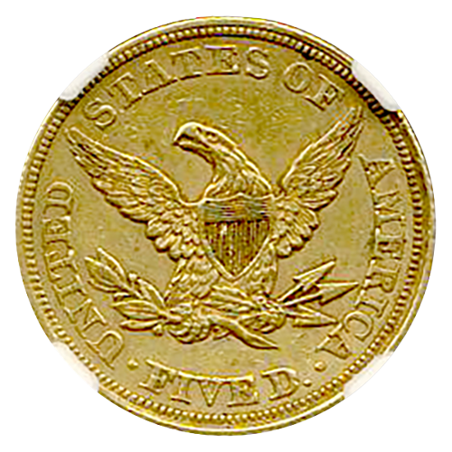 1864 $5 Liberty NGC AU55 CAC
