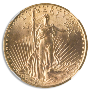1914 $20 Saint Gaudens NGC MS64 CAC