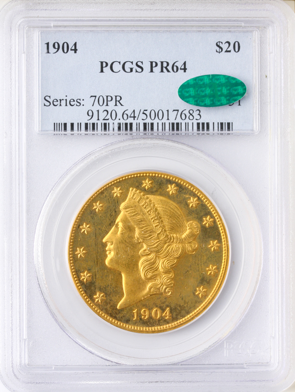 1904 $20 Liberty PCGS PR64 CAC