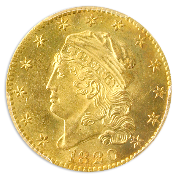 1820 $5 Capped Bust Square 2 PCGS MS63 CAC 1820 $5 Capped Bust Square 2 PCGS MS63 CAC