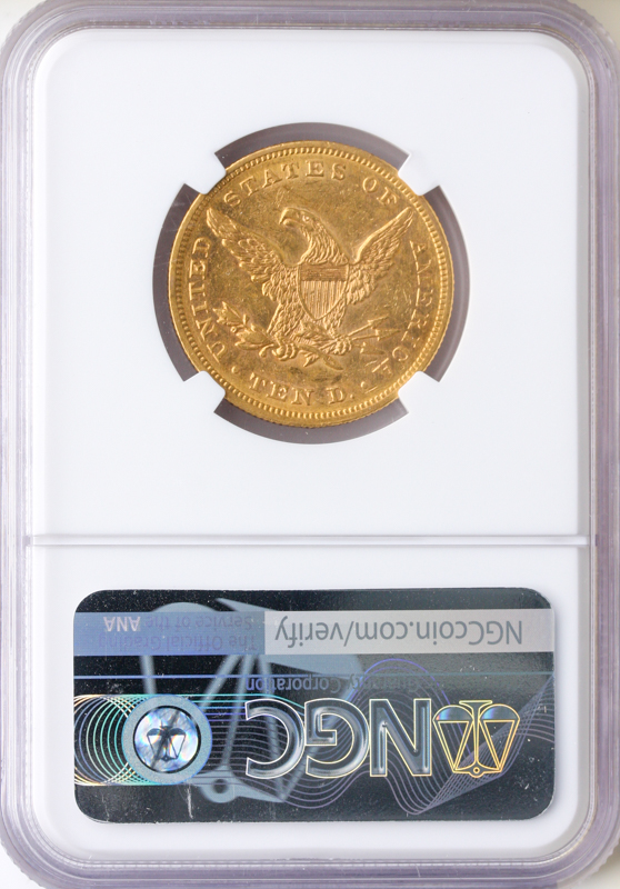 1862 $10 Liberty NGC AU58 CAC 1862 $10 Liberty NGC AU58 CAC