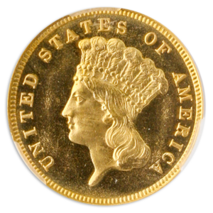 1888 $3 GOLD CACG PR66 CAMEO