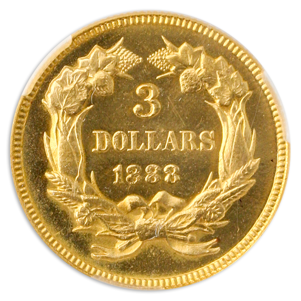 1888 $3 GOLD CACG PR66 CAMEO 1888 $3 GOLD CACG PR66 CAMEO