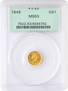 $1 GOLD 1849 TY1 PCGS