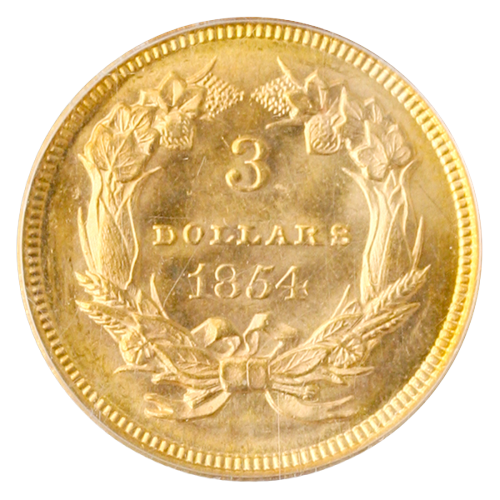 $3 GOLD 1854 PCGS $3 GOLD 1854 PCGS