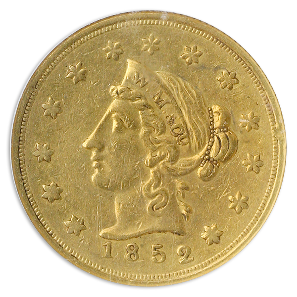 1852 $10 Wass Molitor Large Head NGC AU55 1852 $10 Wass Molitor Large Head NGC AU55