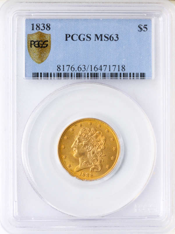 $5 CLASSIC 1838 PCGS $5 CLASSIC 1838 PCGS