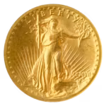 1907 $20 Saint Gaudens High Relief Wire Edge NGC MS62