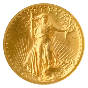 1907 $20 Saint Gaudens High Relief Wire Edge NGC MS62