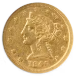 1845-O $5 Liberty NGC AU53