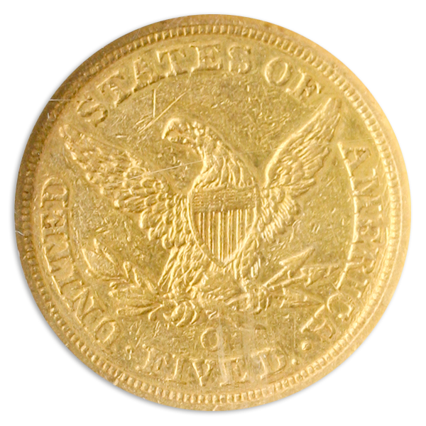 1845-O $5 Liberty NGC AU53 1845-O $5 Liberty NGC AU53