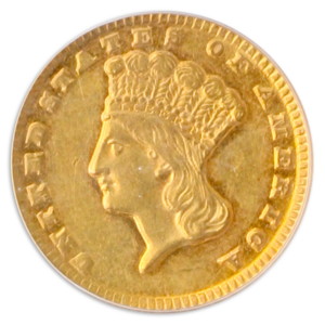1861-D $1 Gold PCGS AU53 CAC