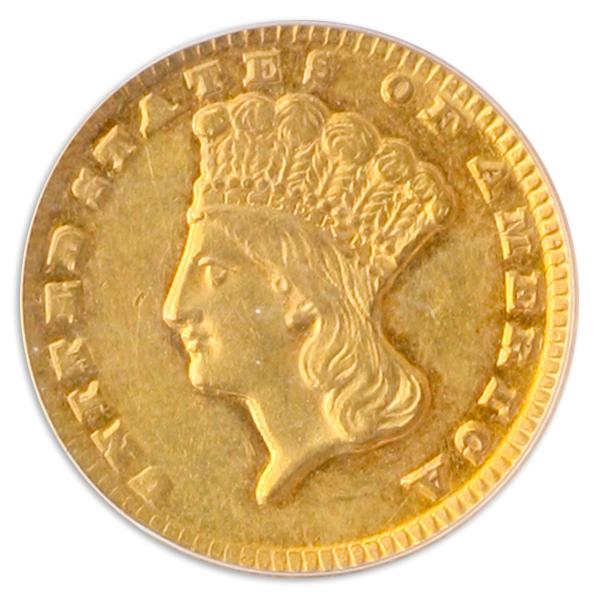 1861-D $1 Gold PCGS AU53 CAC 1861-D $1 Gold PCGS AU53 CAC
