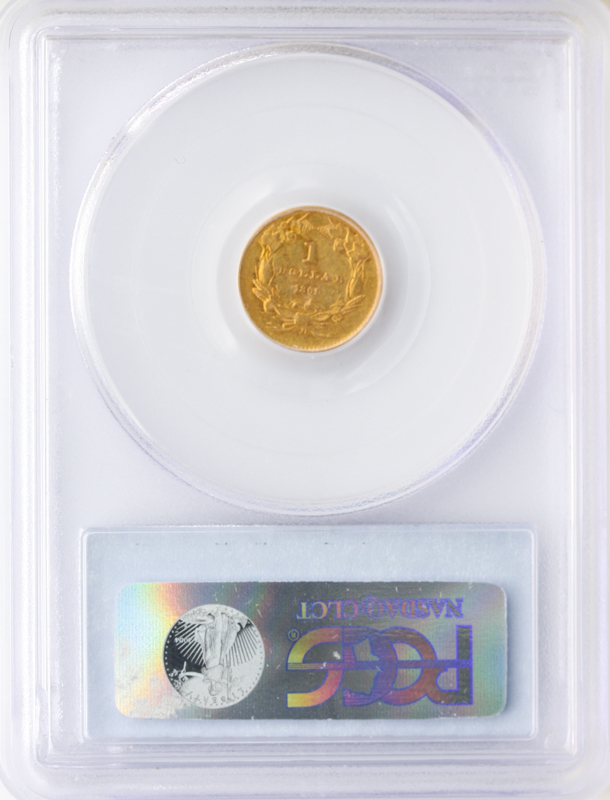 1861-D $1 Gold PCGS AU53 CAC 1861-D $1 Gold PCGS AU53 CAC