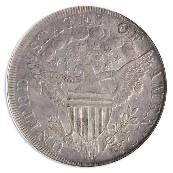 1798 Draped Bust $1 Pointed 9 Close Date BB121 B-9 NGC AU55 CAC 1798 Draped Bust $1 Pointed 9 Close Date BB121 B-9 NGC AU55 CAC