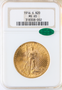 1916-S $20 Saint Gaudens NGC MS65 CAC