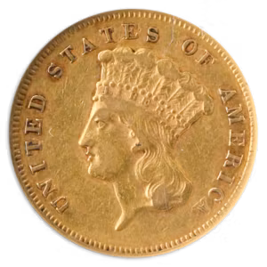 1861 $3 Indian Princess NGC XF45 CAC