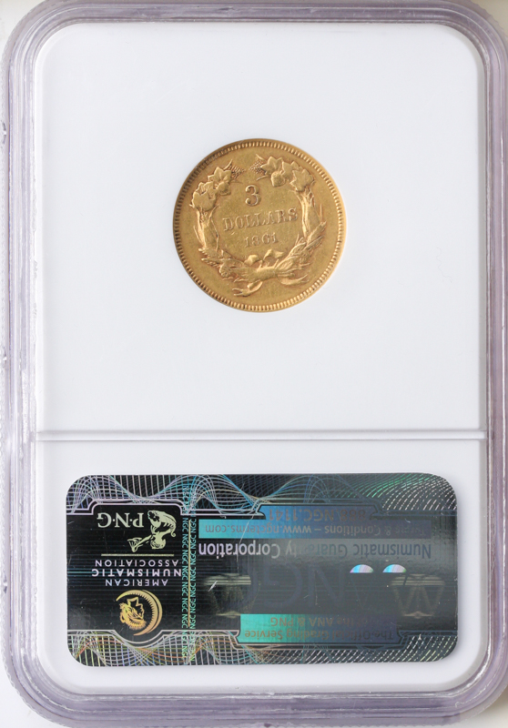 1861 $3 Indian Princess NGC XF45 CAC