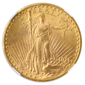 1911-D/D $20 Saint Gaudens NGC MS63 CAC