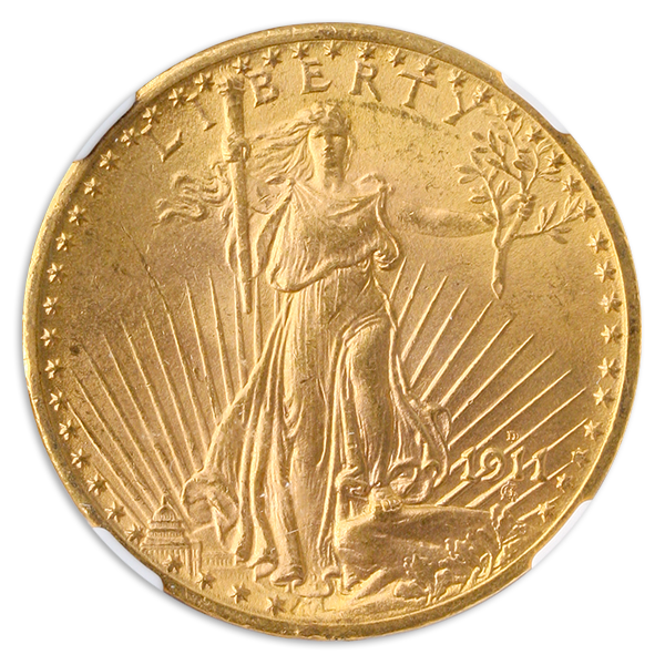 1911-D/D $20 Saint Gaudens NGC MS63 CAC 1911-D/D $20 Saint Gaudens NGC MS63 CAC