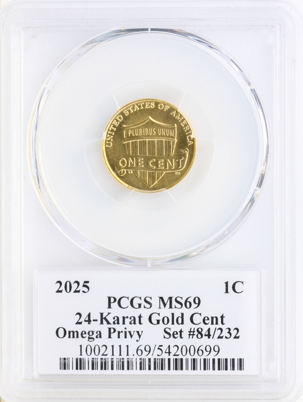 2025 1C Omega Privy Gold 24-Karat MS69 CAC #84
