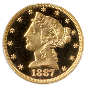 1887 $5 Liberty PCGS PR64 Deep Cameo CAC