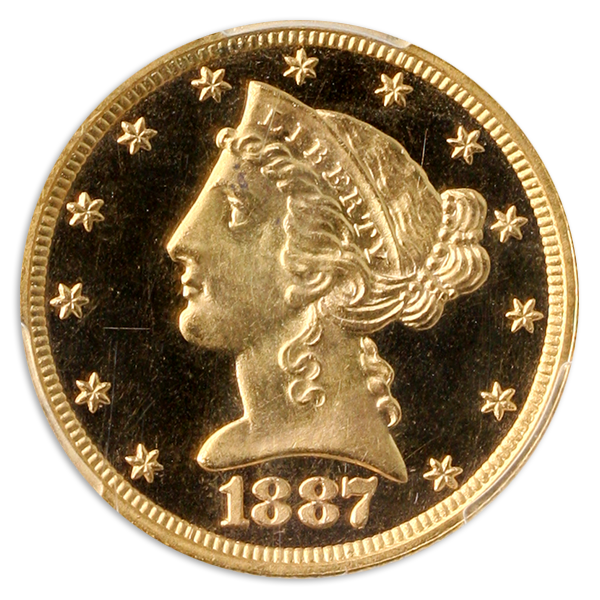 1887 $5 Liberty PCGS PR64 Deep Cameo CAC 1887 $5 Liberty PCGS PR64 Deep Cameo CAC