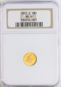 1852-D $1 Gold Type 1  NGC MS61