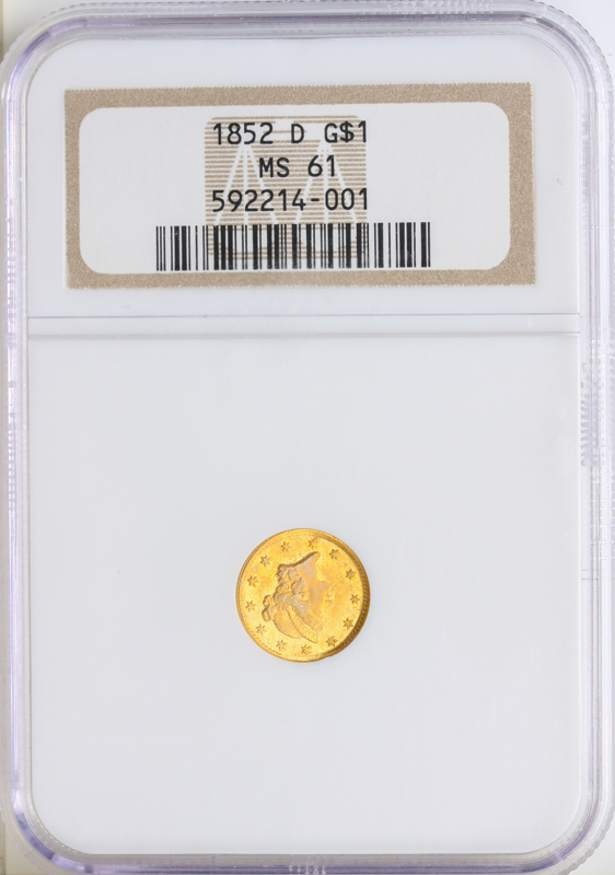 1852-D $1 Gold Type 1  NGC MS61