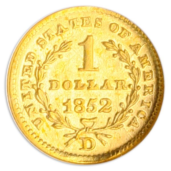 1852-D $1 Gold Type 1  NGC MS61