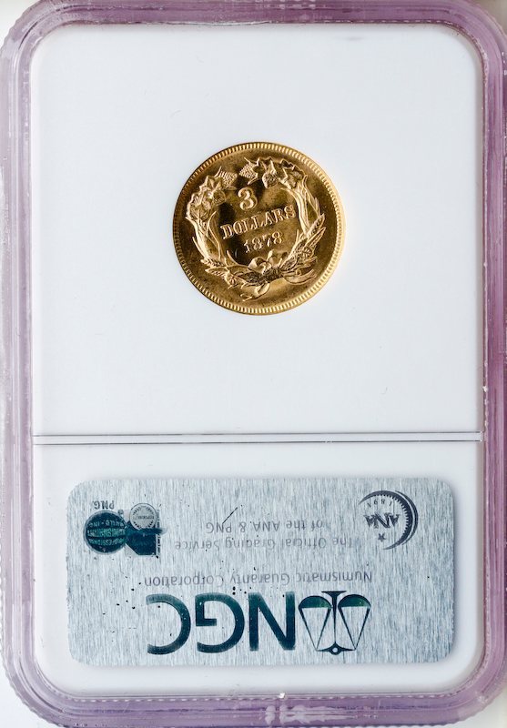 $3 GOLD 1878 NGC
