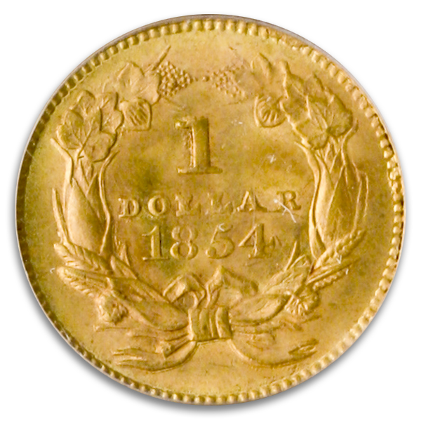 1854 Ty 2 Gold $1 PCGS MS64