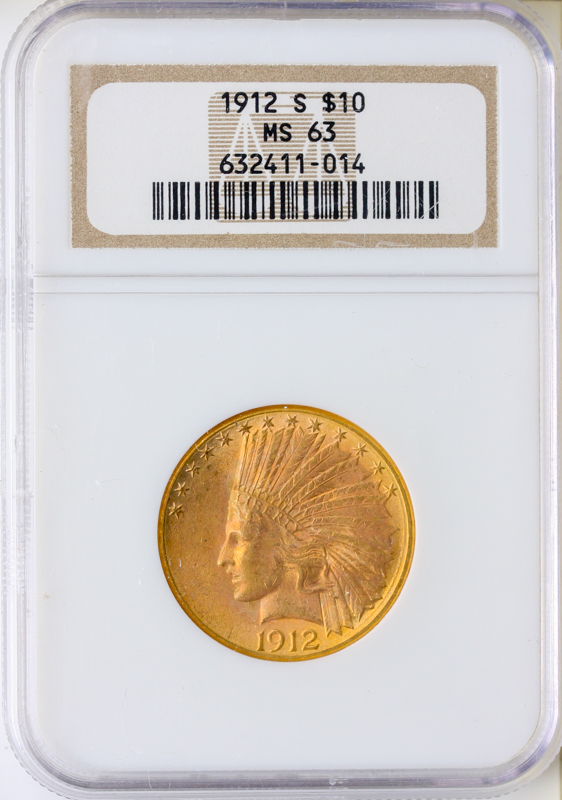 1912-S $10 Indian NGC MS63
