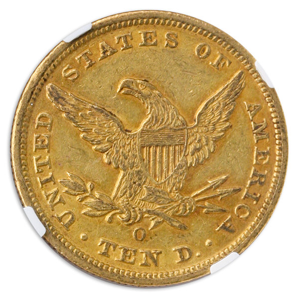 1847-O $10 Liberty NGC AU55 CAC 1847-O $10 Liberty NGC AU55 CAC