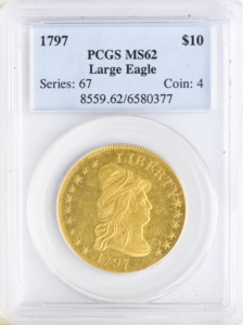 1797 $10 Draped Bust Large Eagle PCGS MS62