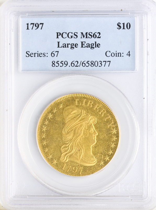 1797 $10 Draped Bust Large Eagle PCGS MS62 1797 $10 Draped Bust Large Eagle PCGS MS62