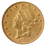 1869-S $20 Liberty PCGS AU50