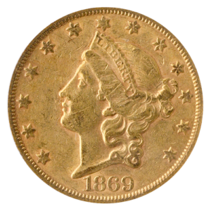 1869-S $20 Liberty PCGS AU50