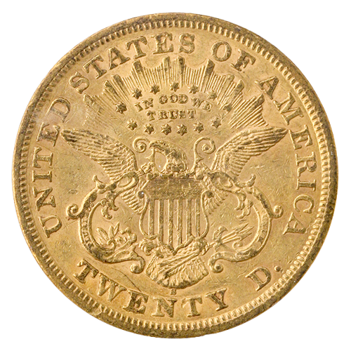 1869-S $20 Liberty PCGS AU50